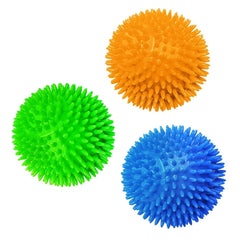 Balle épineuse CoCoo bleue pour chien, stimule jeux et gencives.