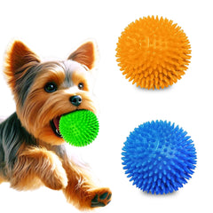Balle épineuse CoCoo verte pour chien, jeu interactif.