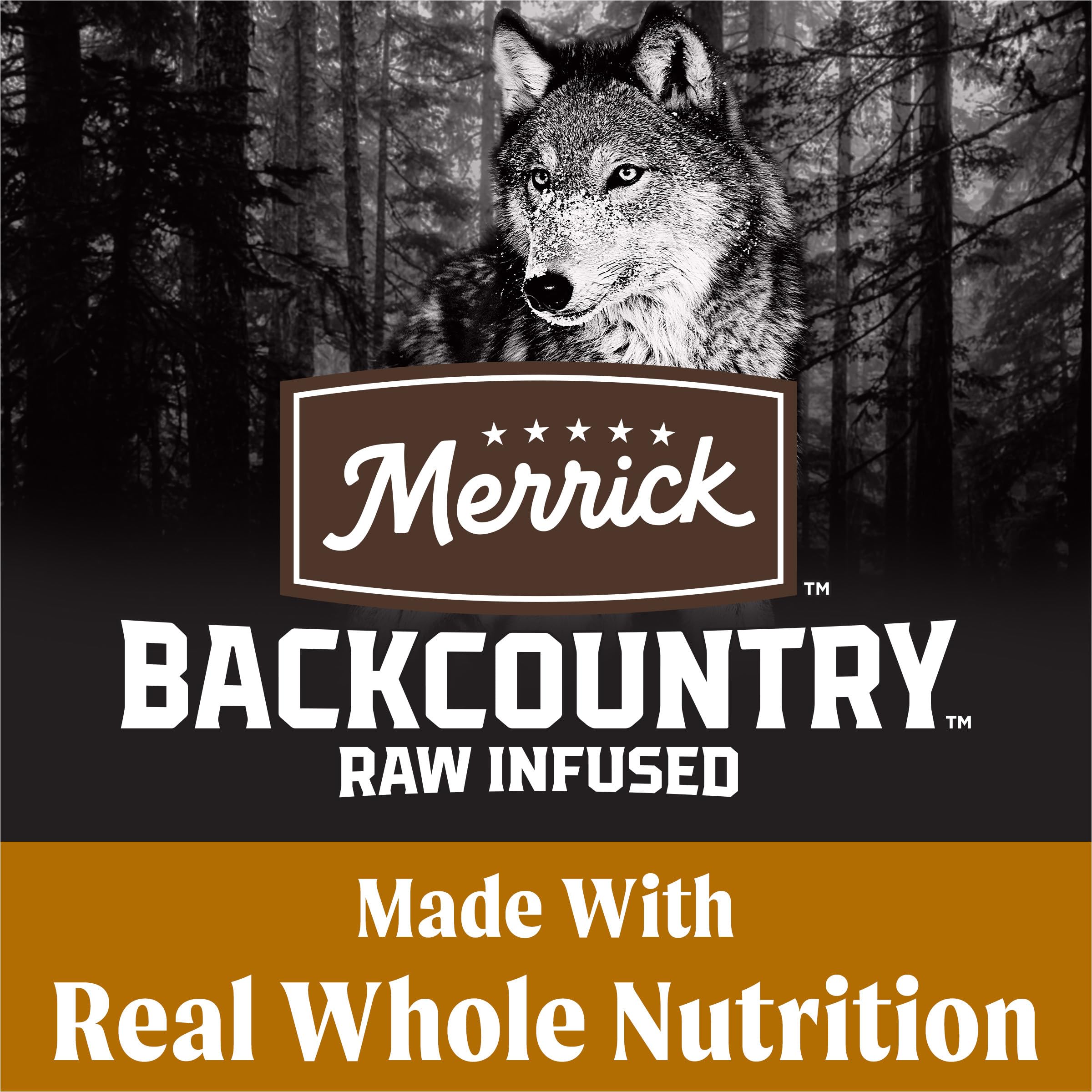 Merrick Backcountry agneau desosse premier ingrédient: apport proteique de qualite.