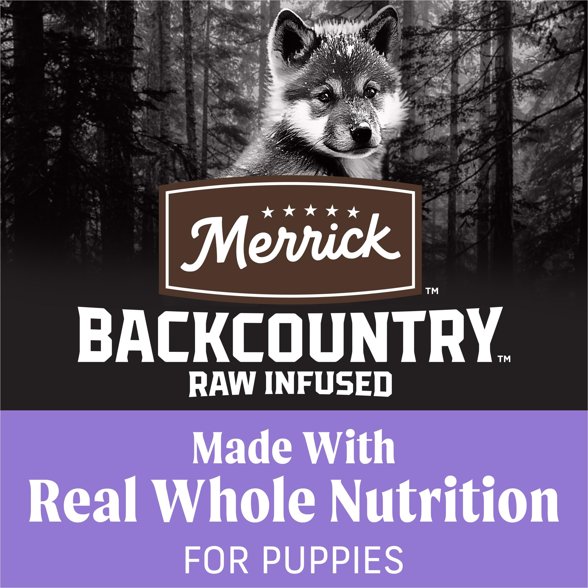 Merrick Backcountry chiot avec croquettes et morceaux lyophilisés pour texture variée