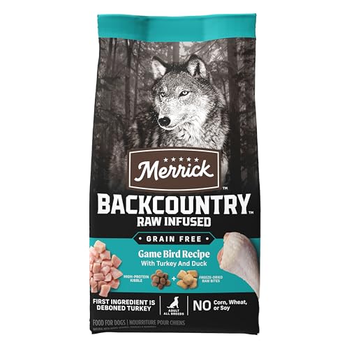 Merrick Backcountry Morceaux crus lyophilisés visibles pour un goût riche.