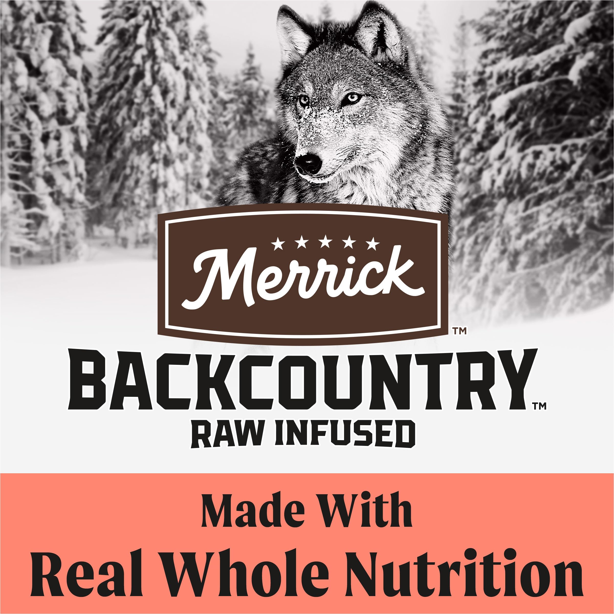 Merrick Backcountry Pacifique kibble-et-morceaux-lyophilise: alimentation équilibrée avec protéines variées.