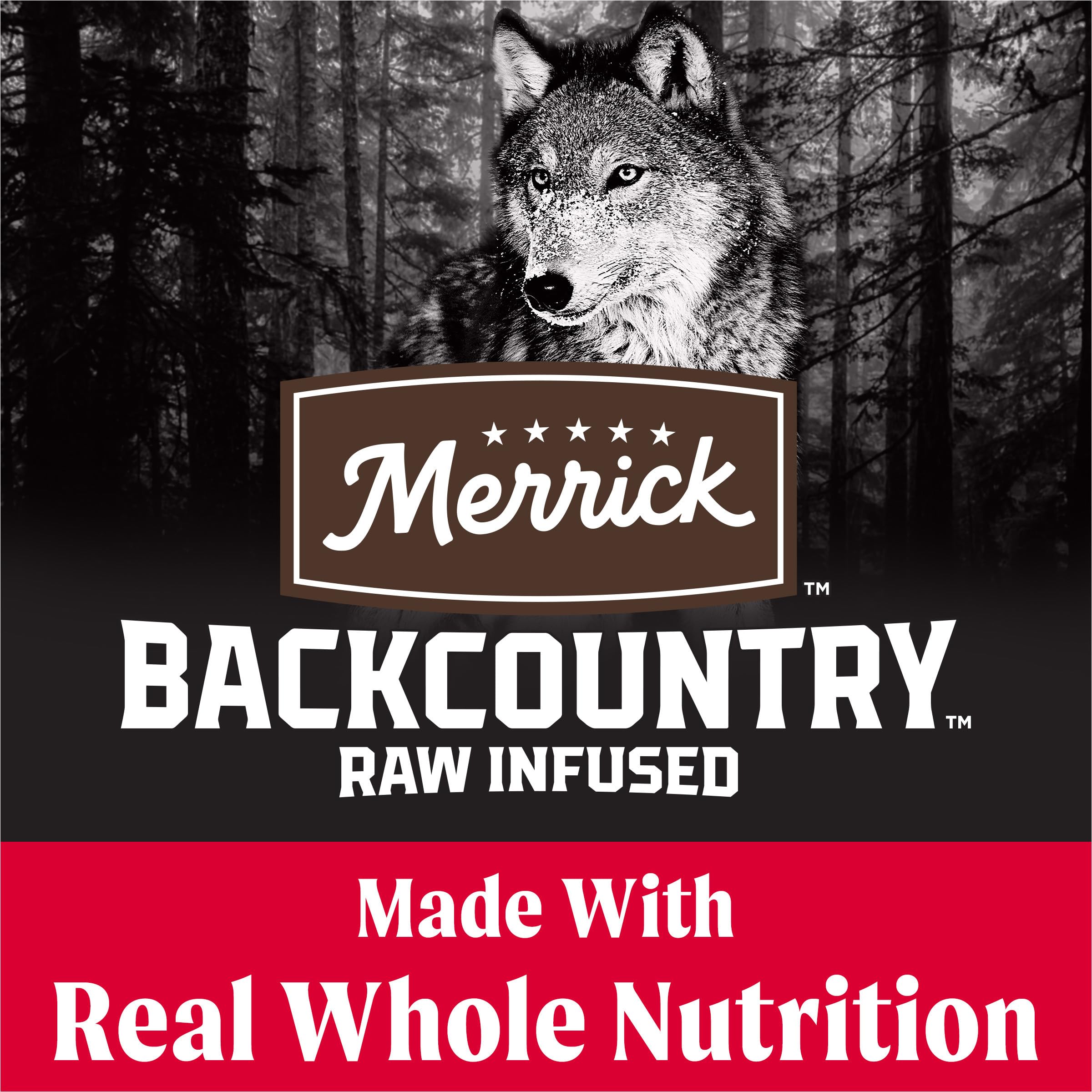 Merrick Backcountry melange-kibble-morceaux-crus, texture variée et appetissante.