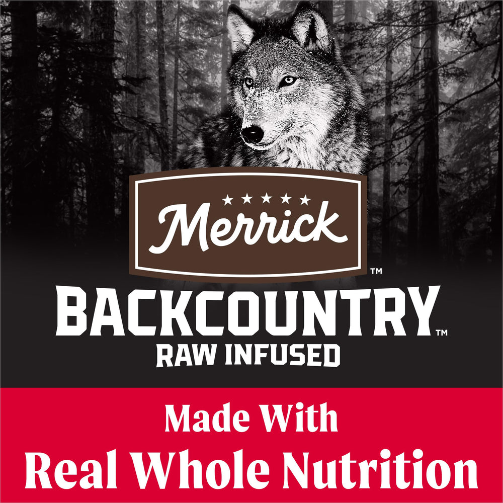 Merrick Backcountry melange-kibble-morceaux-crus, texture variée et appetissante.