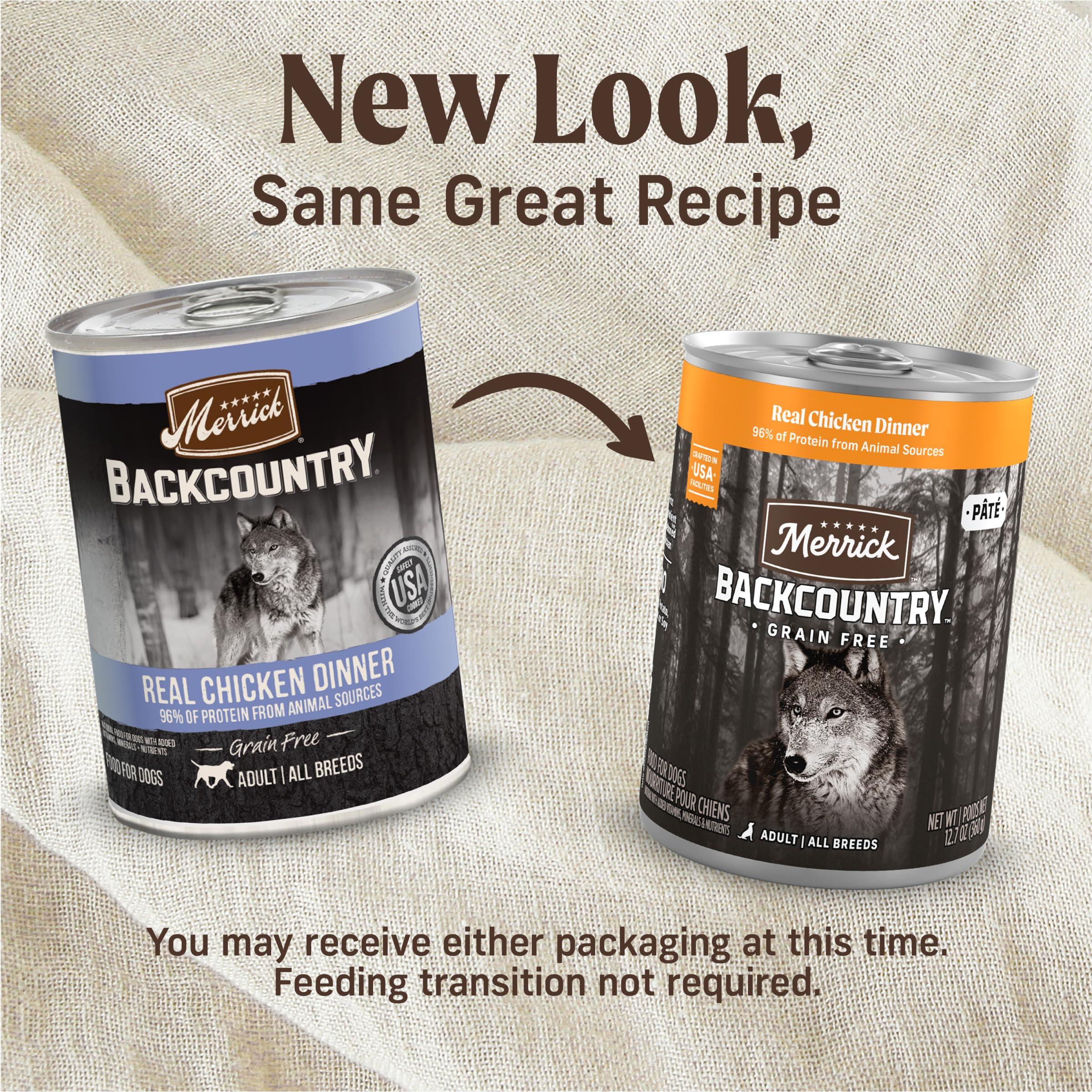 Merrick Backcountry poulet désossé, premier ingrédient protéiné pour muscles maigres.