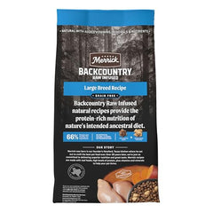 Croquettes et morceaux crus visibles dans Merrick Backcountry grande race