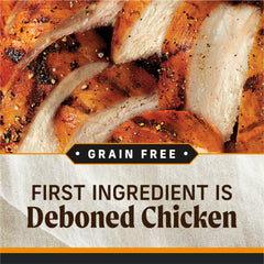 Merrick Backcountry sans céréales, poulet, repas sans céréales et digestibilité potentielle.