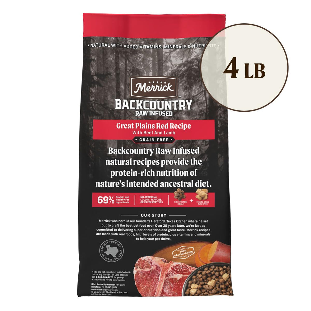 Merrick Backcountry sans-gluten-sans-volaille, option adaptée.