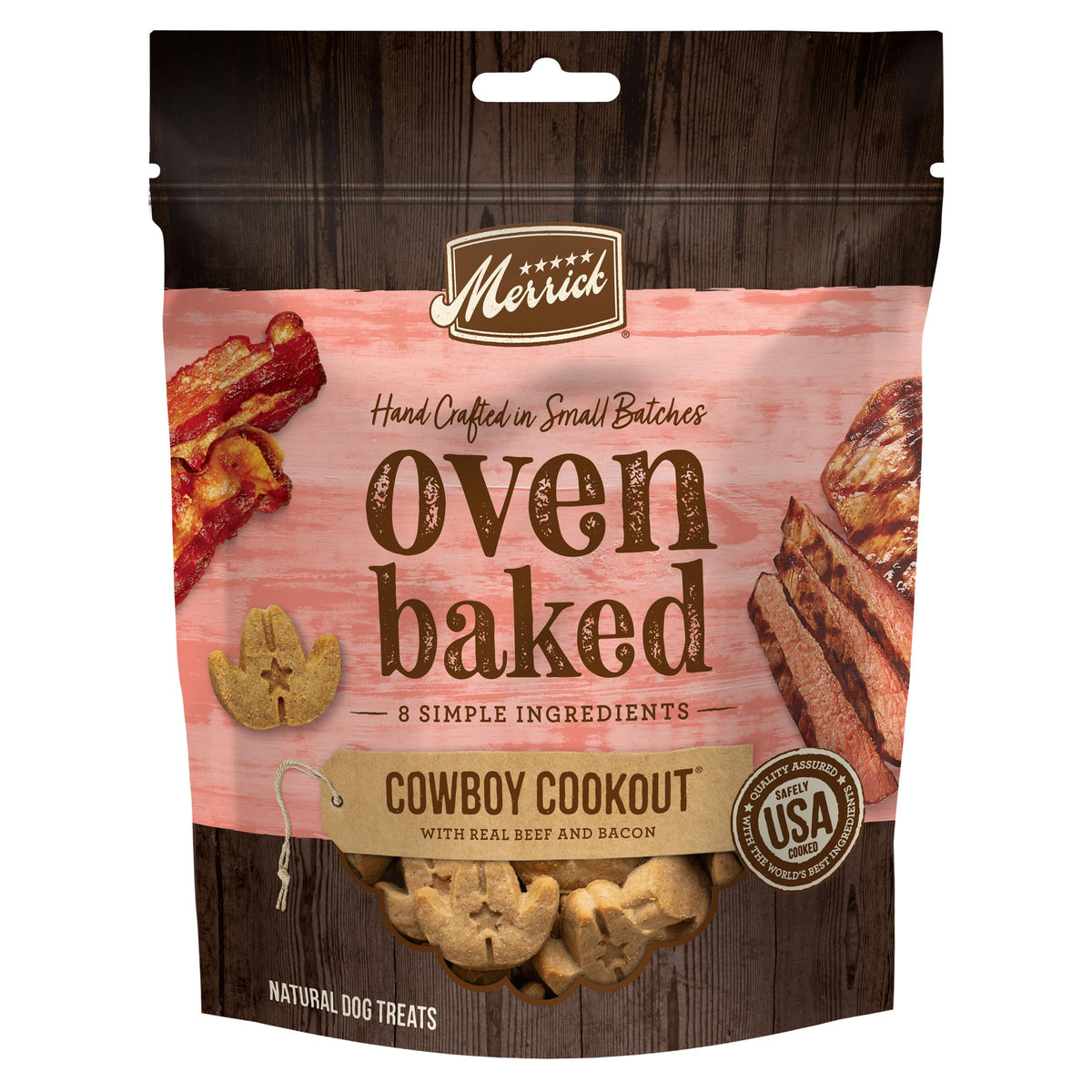 Merrick Cowboy Cookout croquettes boeuf bacon, friandise naturelle et croustillante pour chiens