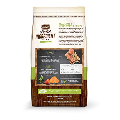 Merrick-croquettes-agneau-sans-cereales: texture croquante pour chiens sensibles.