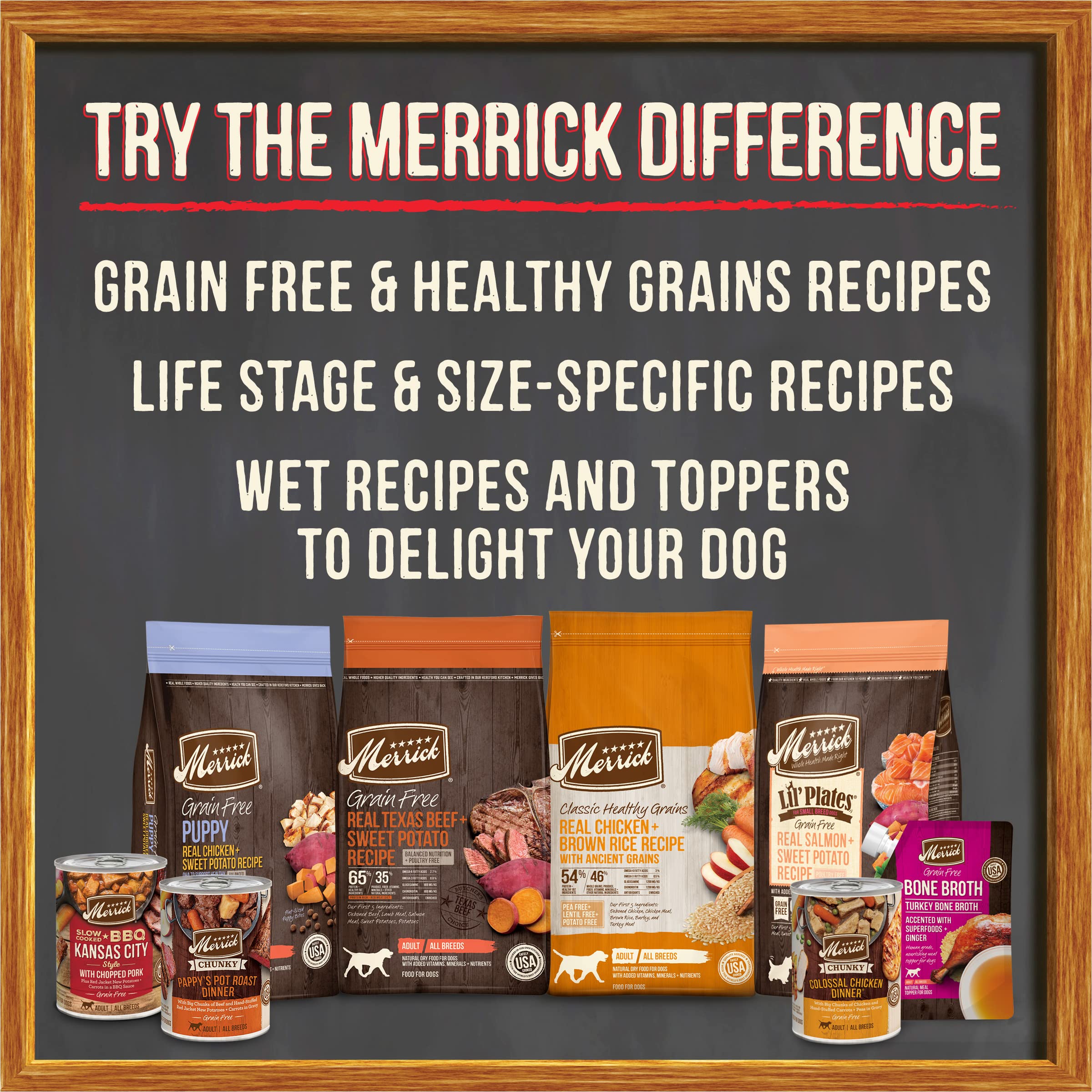 Merrick Fabrique Aux Etats-Unis, croquettes premium.