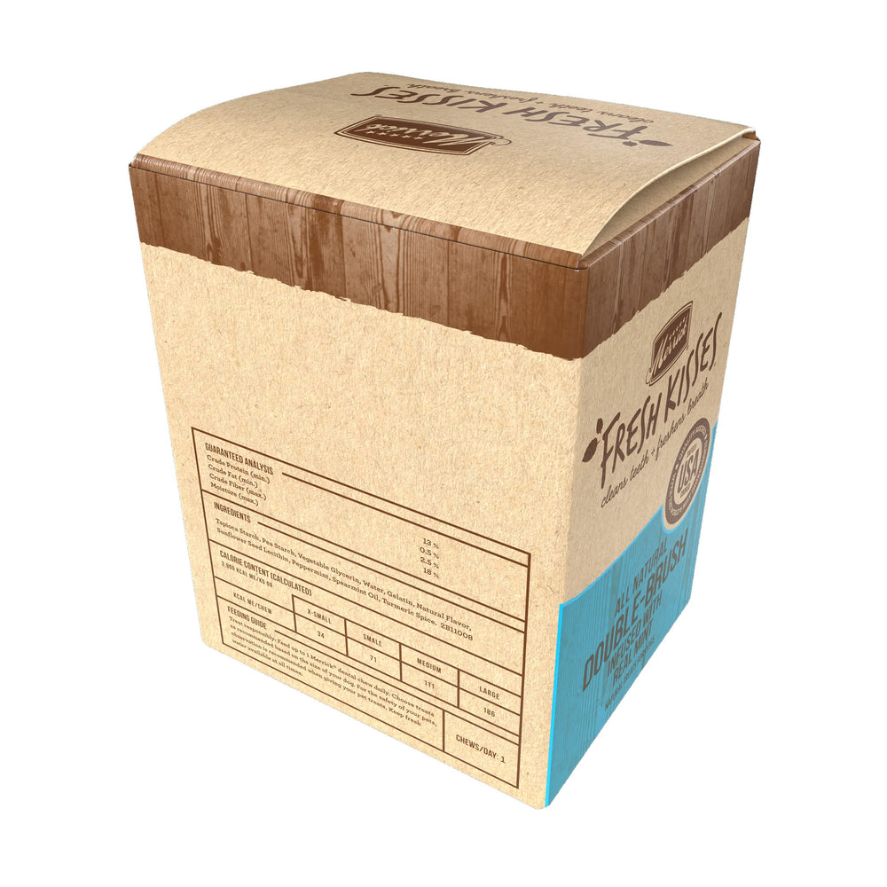 Merrick Fresh Kisses: boîte généreuse de 1,88 lb pour l'alimentation dentaire.