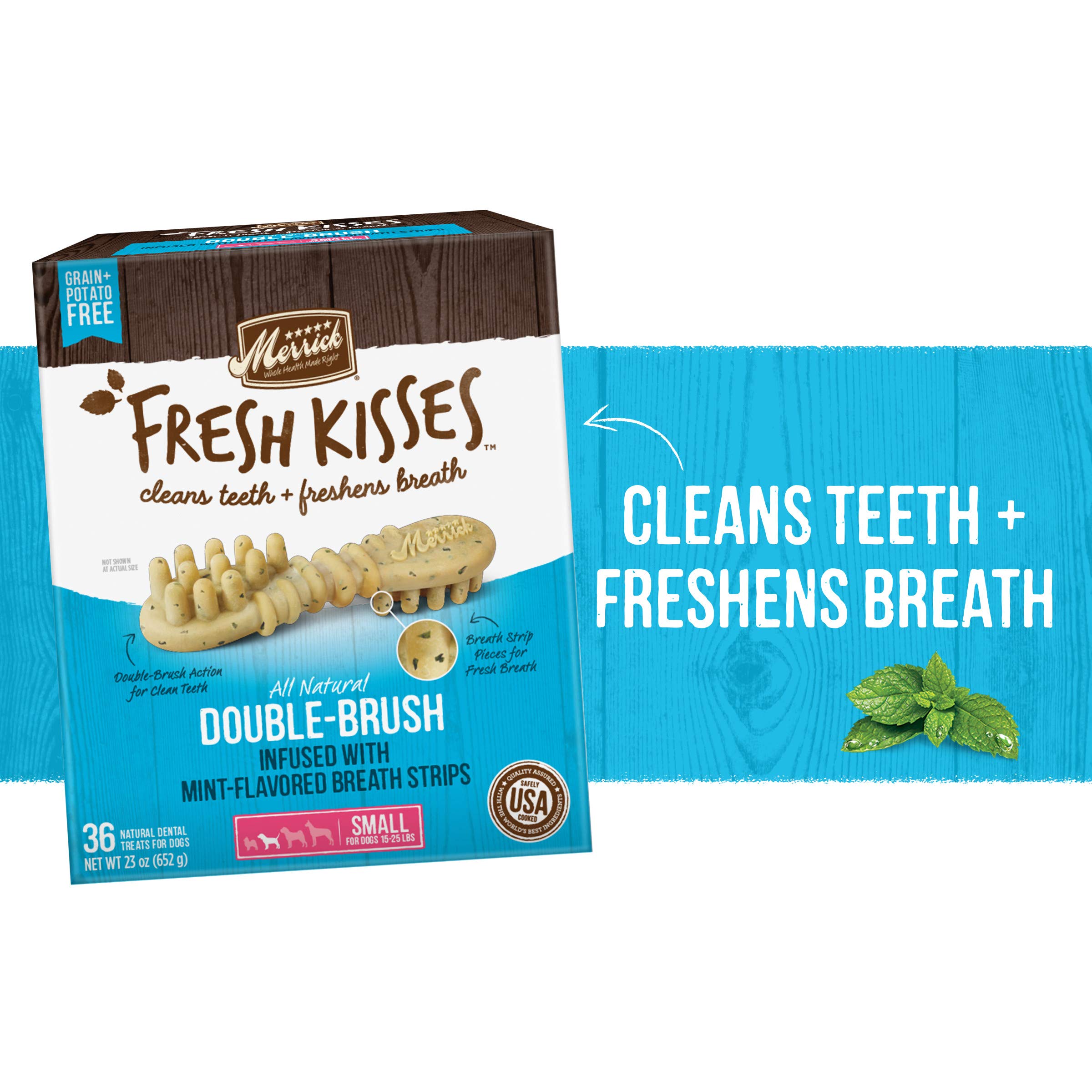 Merrick Fresh Kisses: friandises menthe vraie pour haleine plus fraîche.