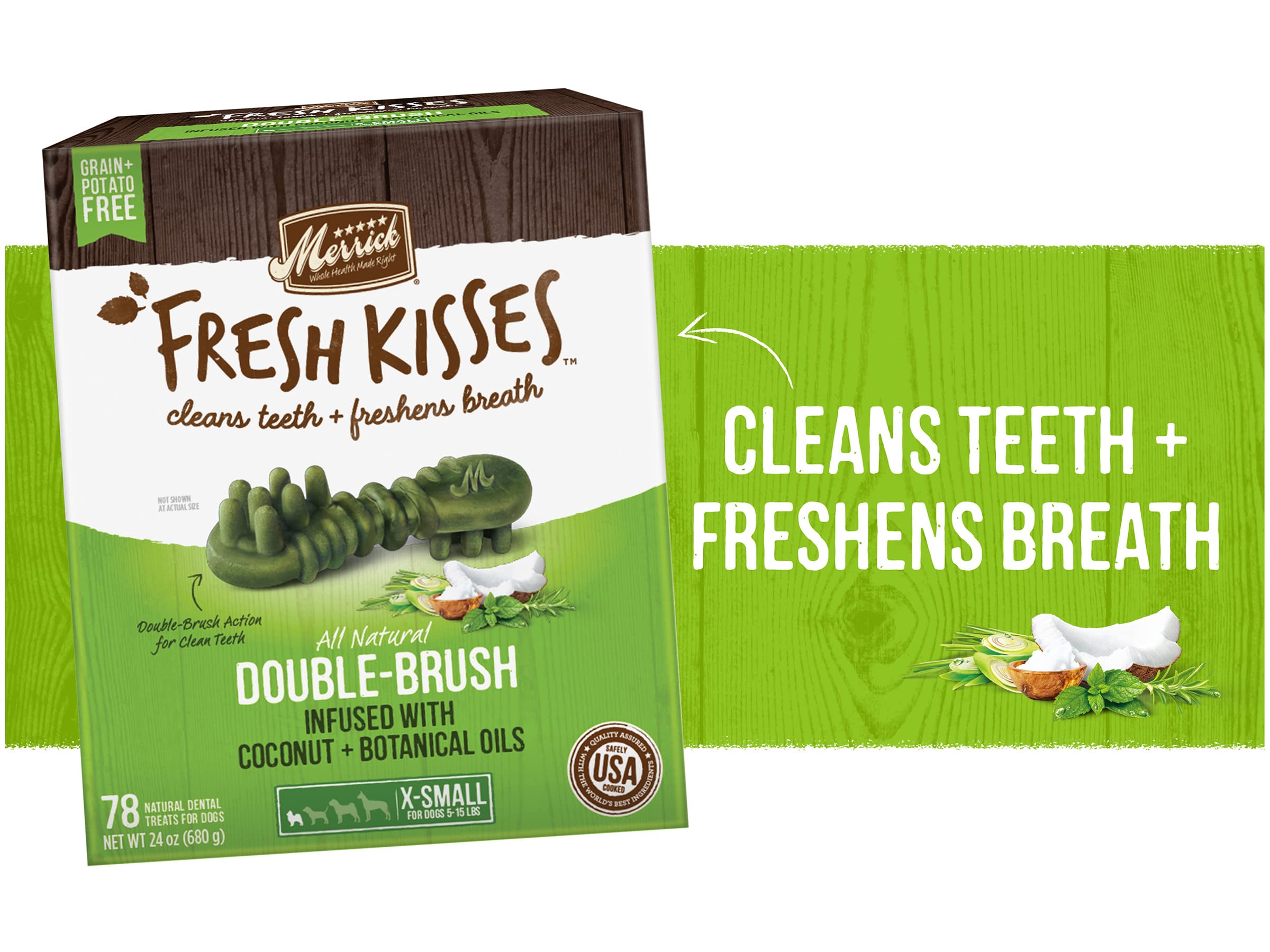 Merrick Fresh Kisses Double-Brush texture double brosse pour un nettoyage efficace.