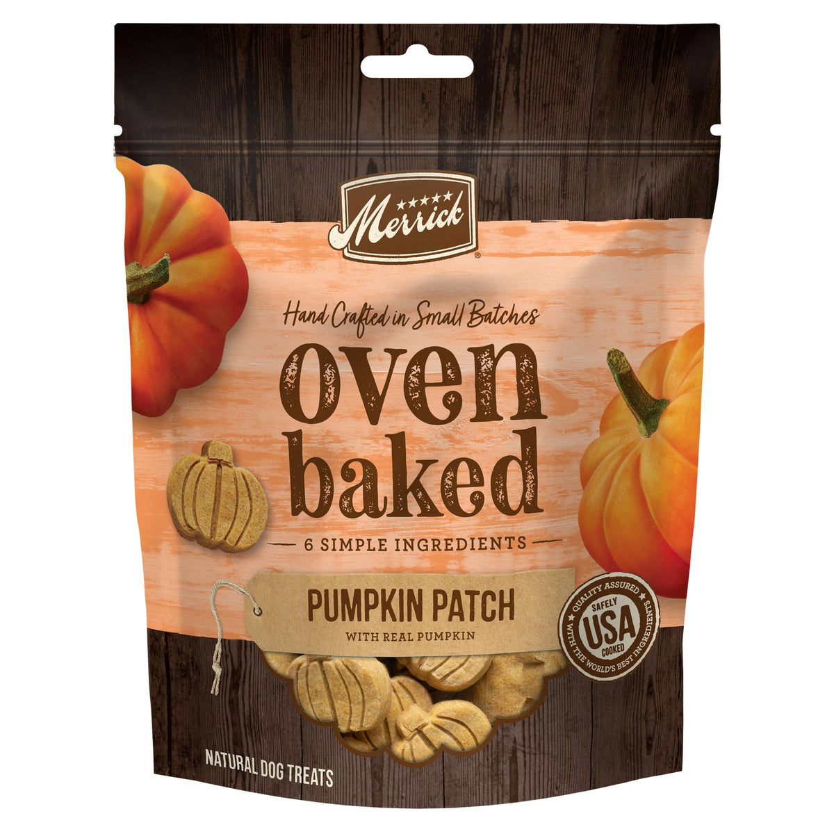 Friandises Merrick pour chiens, croquant au four avec citrouille, paquet 11 oz