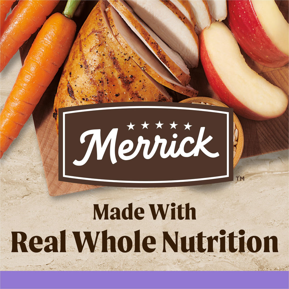 Merrick Puppy grains: omega pour peau et pelage sains.