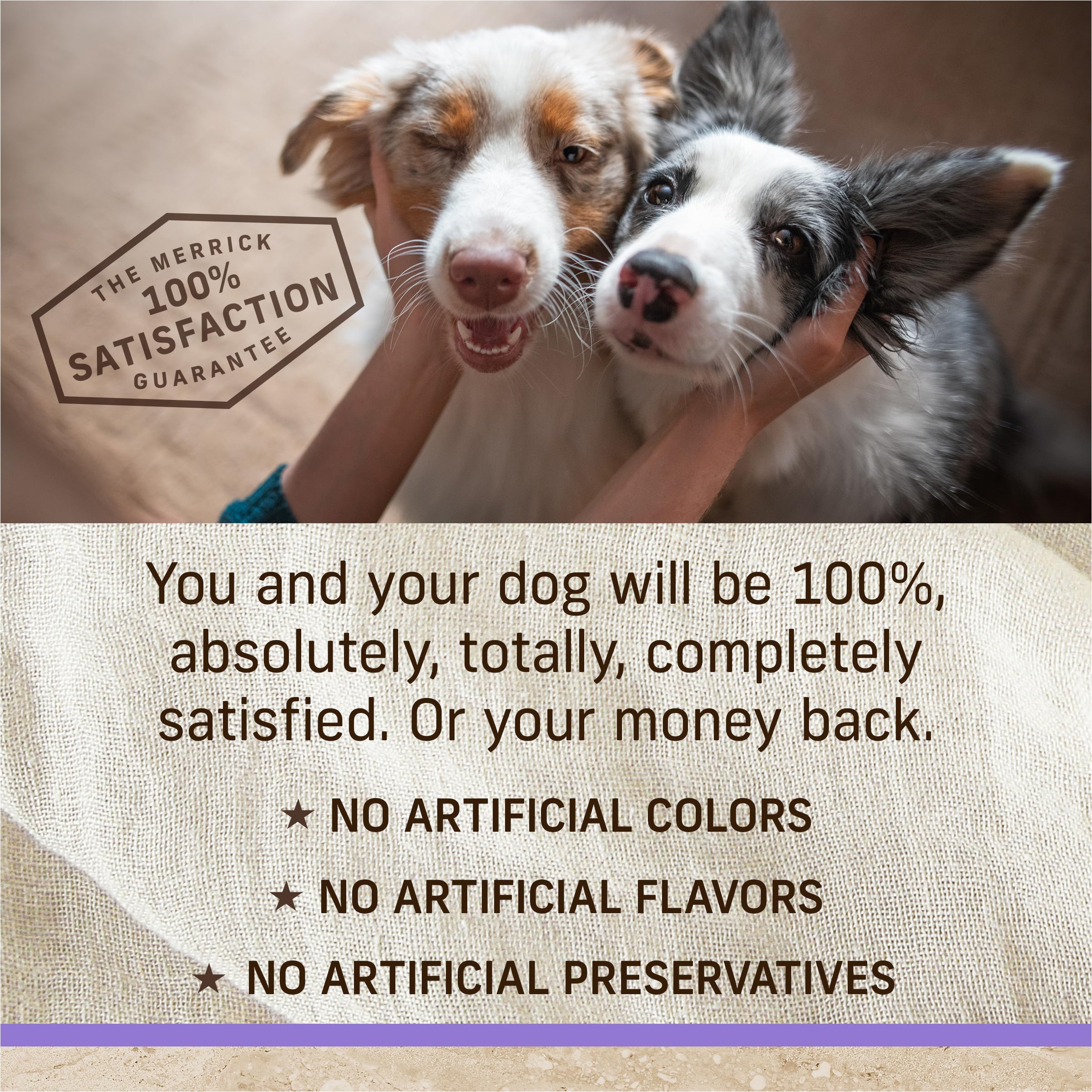Merrick Puppy grains: sans pois pour une formule premium.