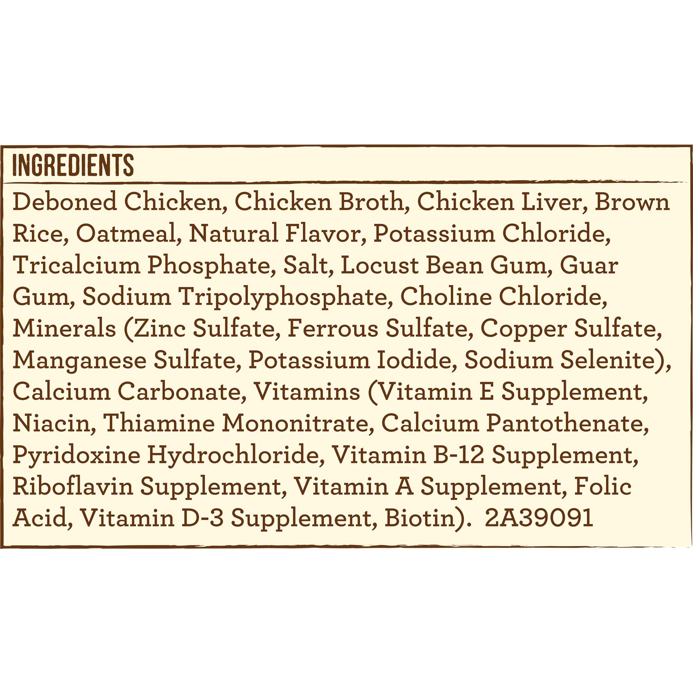 Grains complets Merrick riz brun et avoine favorisant la digestion et la satiété.
