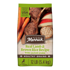 Merrick Healthy Grains – emballage pratique facilitant le stockage des croquettes.