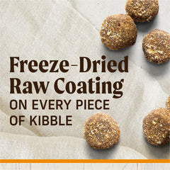 Croquettes Merrick Healthy Grains avec enrobage cru lyophilisé, goût renforcé.