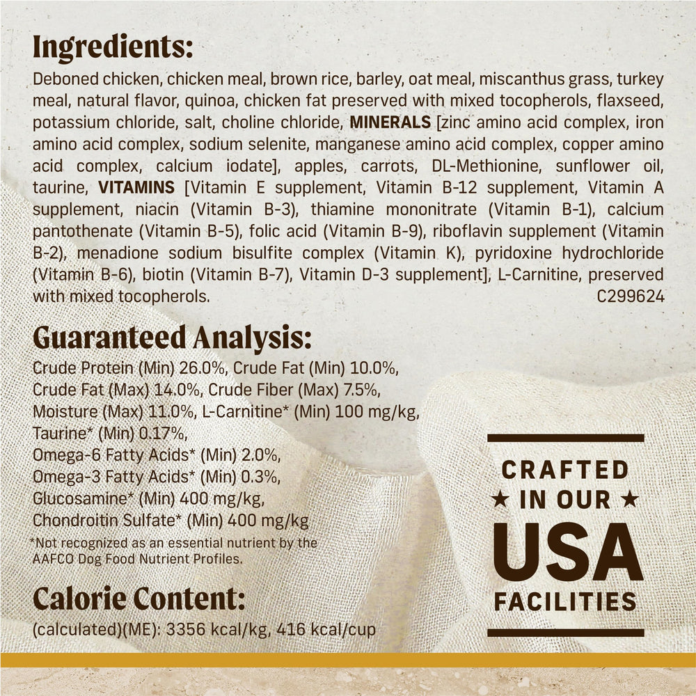 Merrick Healthy Grains oméga6-oméga3 pour peau et pelage.