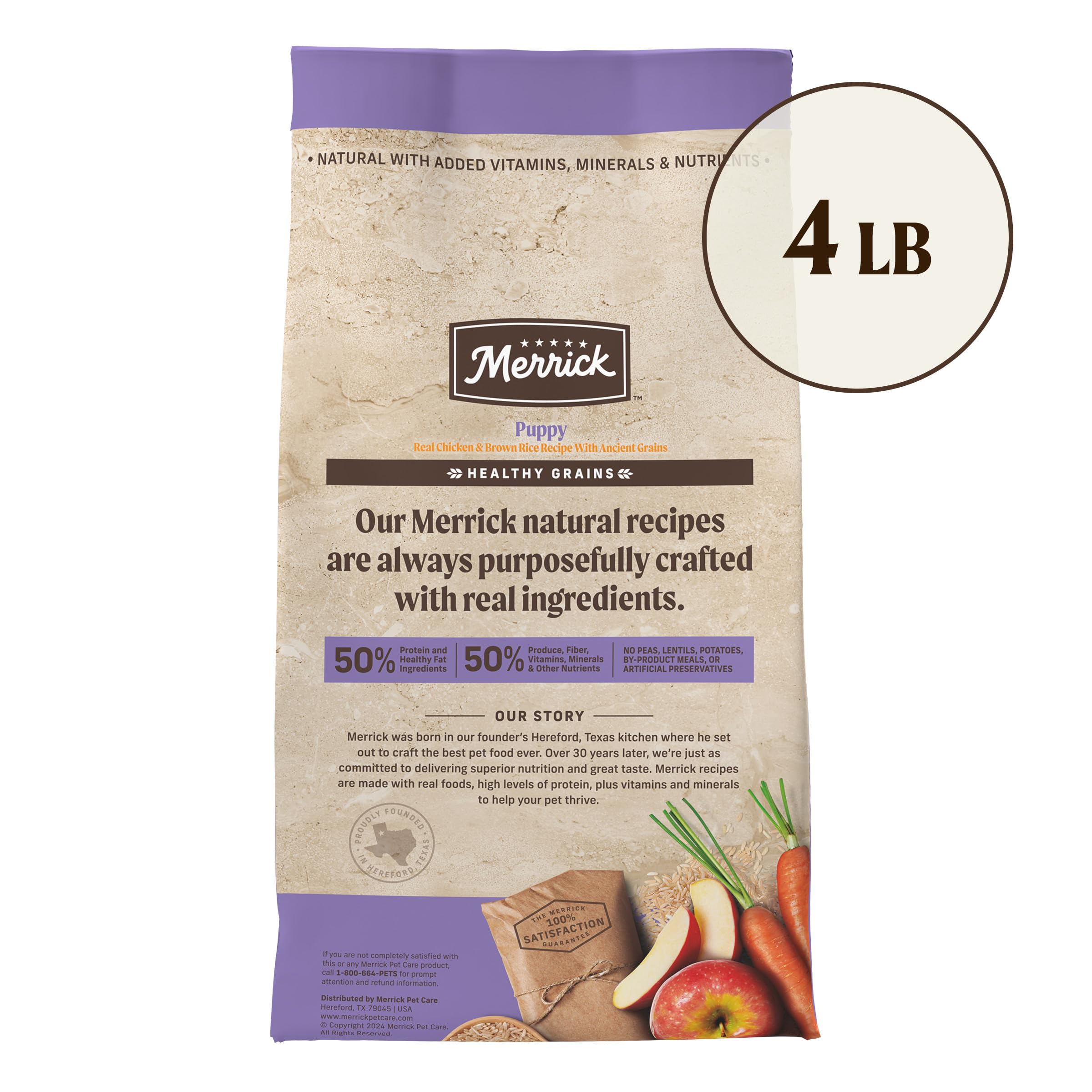 Merrick Healthy Grains: sans pommes de terre, pois, lentilles et soja.