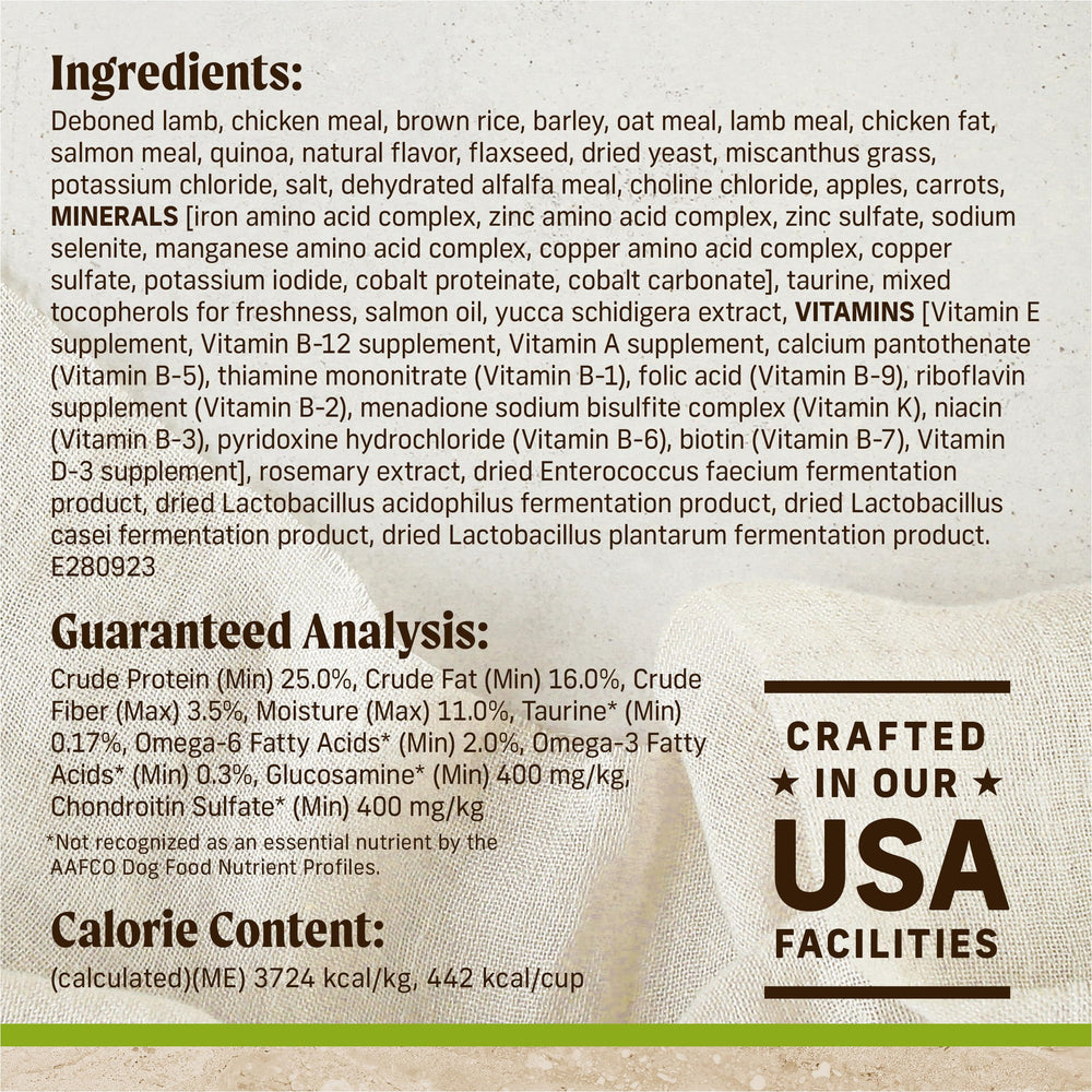 Merrick Healthy Grains sans pommes de terre pour une alternative digeste.