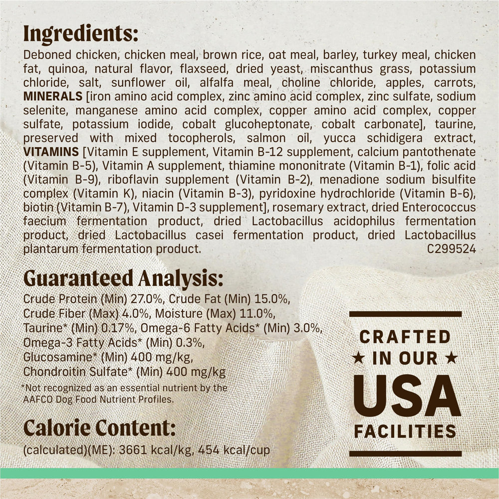Merrick Healthy Grains Senior – peau et pelage sains grâce à des oméga essentiels.