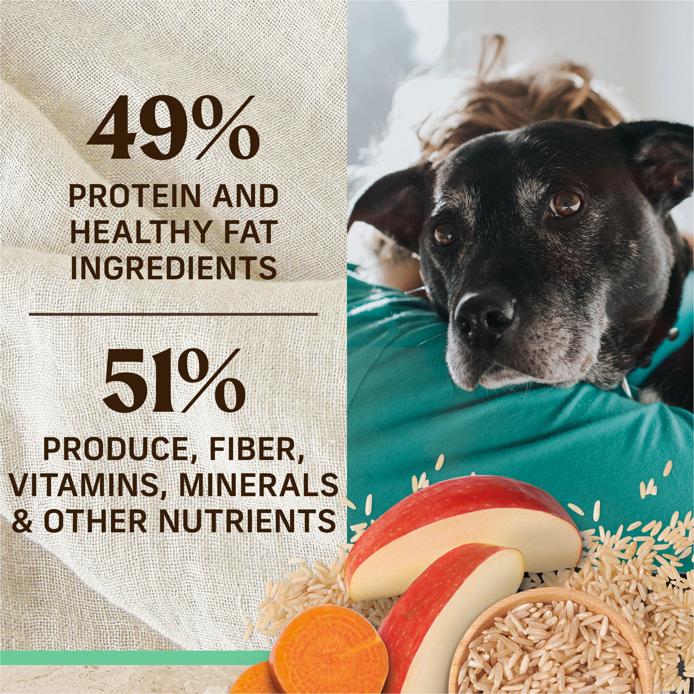 Merrick Healthy Grains Senior – sans colorants ni conservateurs artificiels.