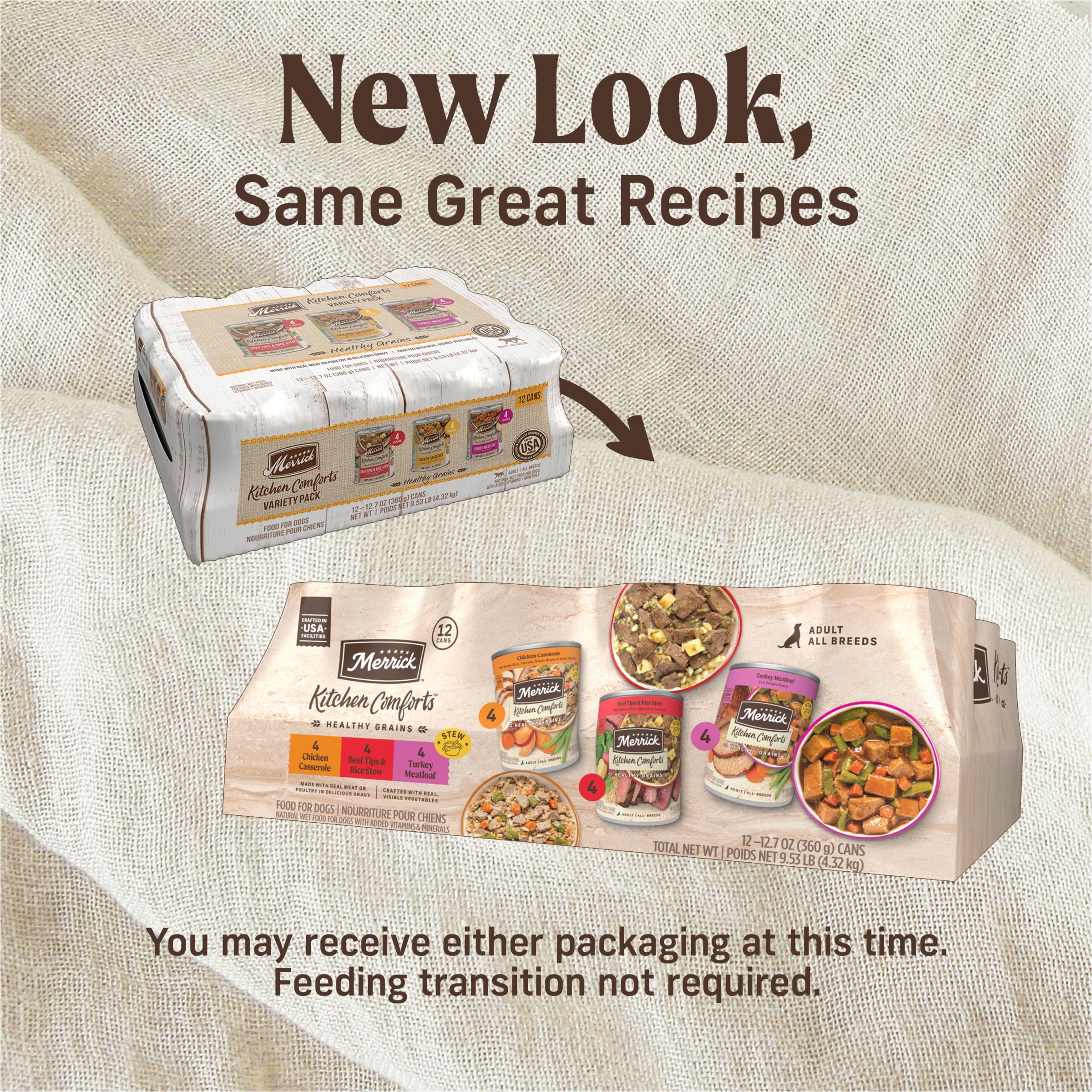 Merrick Kitchen Comforts : viande réelle et riz brun en premier ingrédient