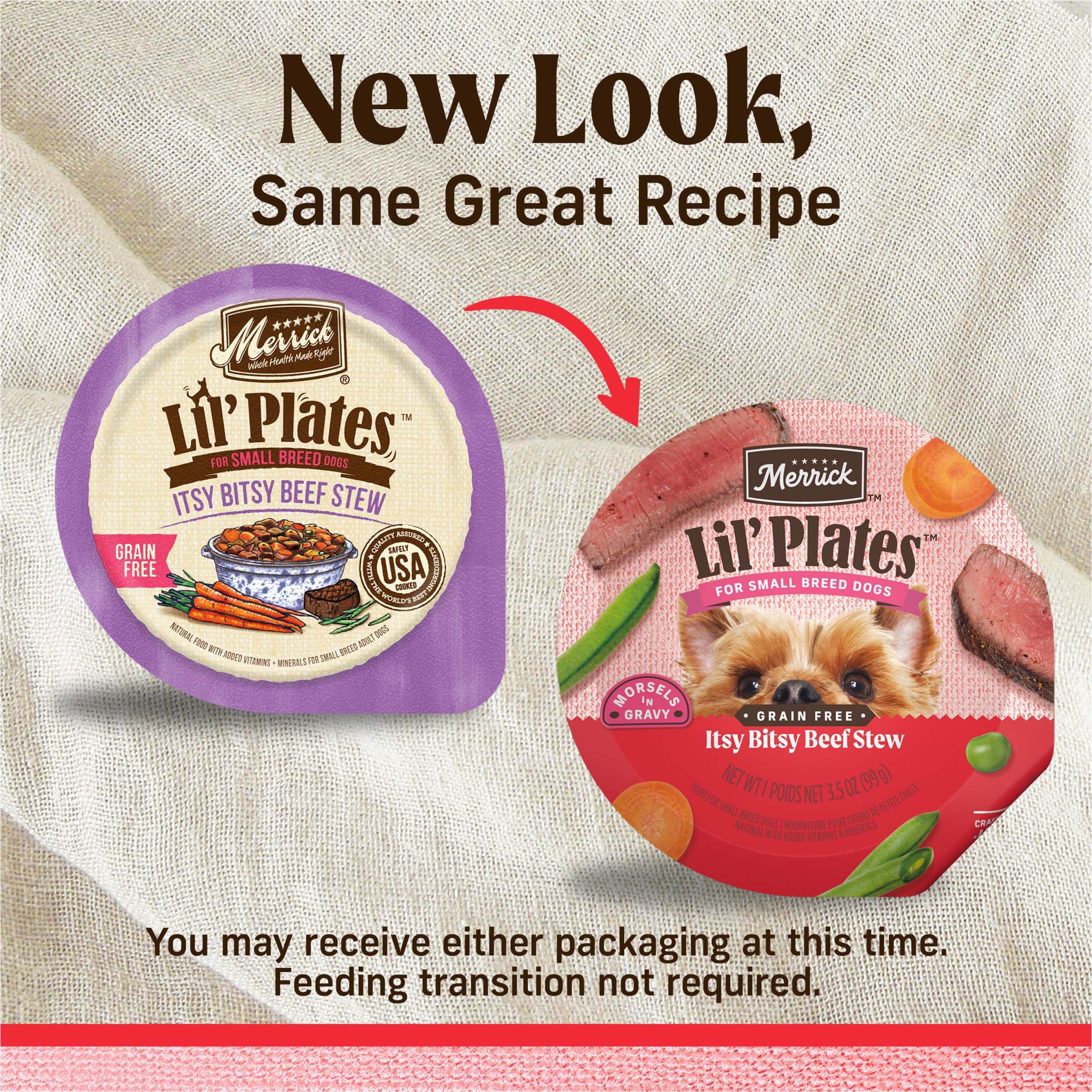 Merrick Lil’ Plates protéine élevée adaptée aux petites races.