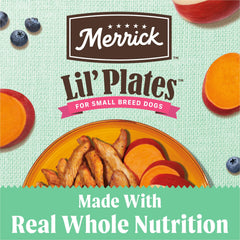Merrick Lil’ Plates poulet réel et ingrédients premium pour nutrition équilibrée