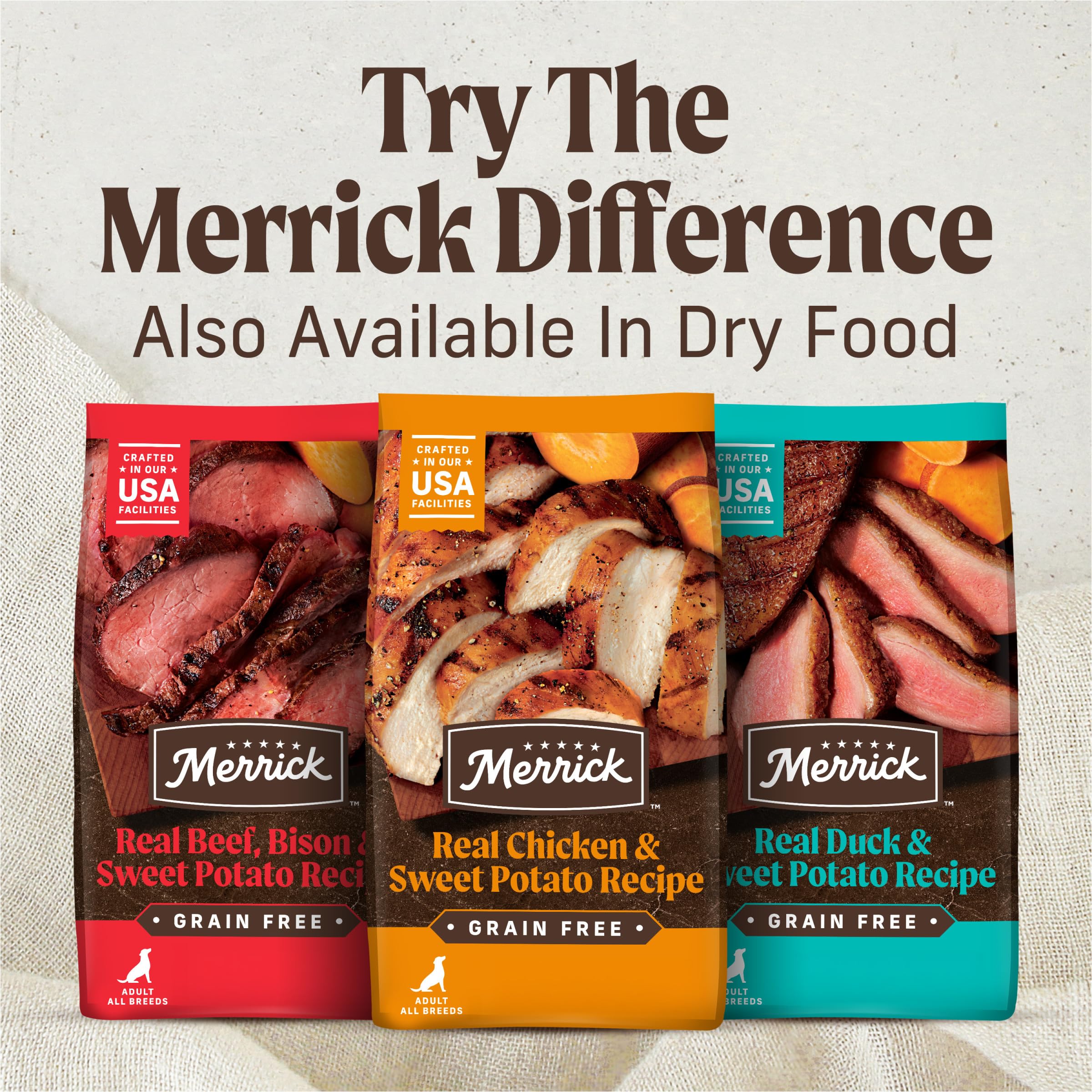 Pack Merrick de douze boîtes pour variété de repas.