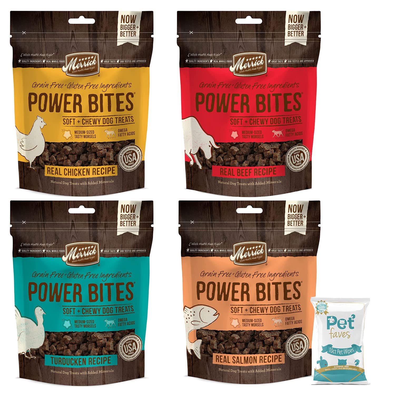 Merrick Power Bites emballage—récompense pratique lors de l'entraînement.