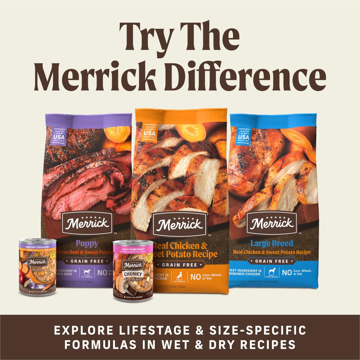 Merrick Power Bites – idéal pour chiens adultes, collations quotidiennes et réconfort.