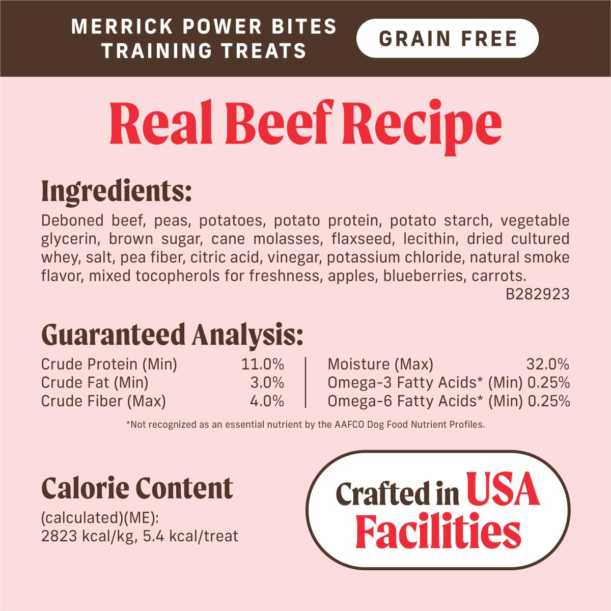Merrick Power Bites sachet fermeture zippee, garde frais entre les repas.