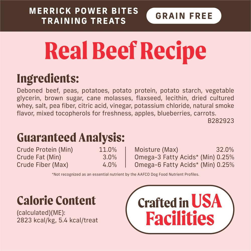 Merrick Power Bites sachet fermeture zippee, garde frais entre les repas.