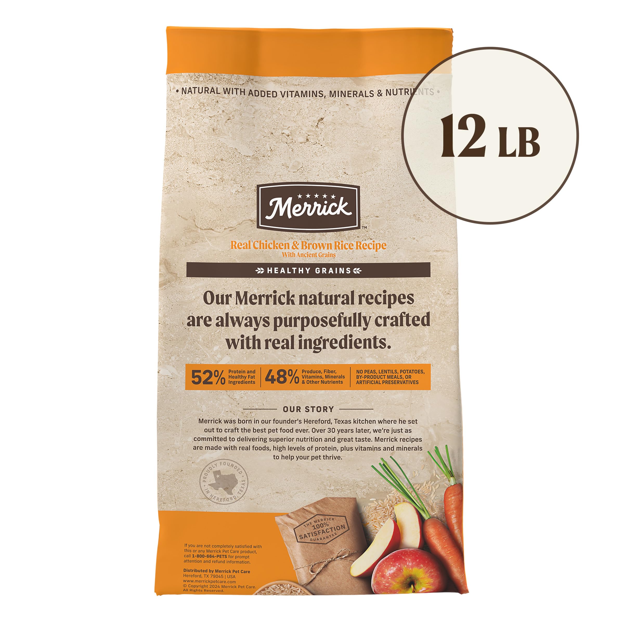 Merrick Protéines élevées poulet riz brun: énergie durable et masse musculaire.