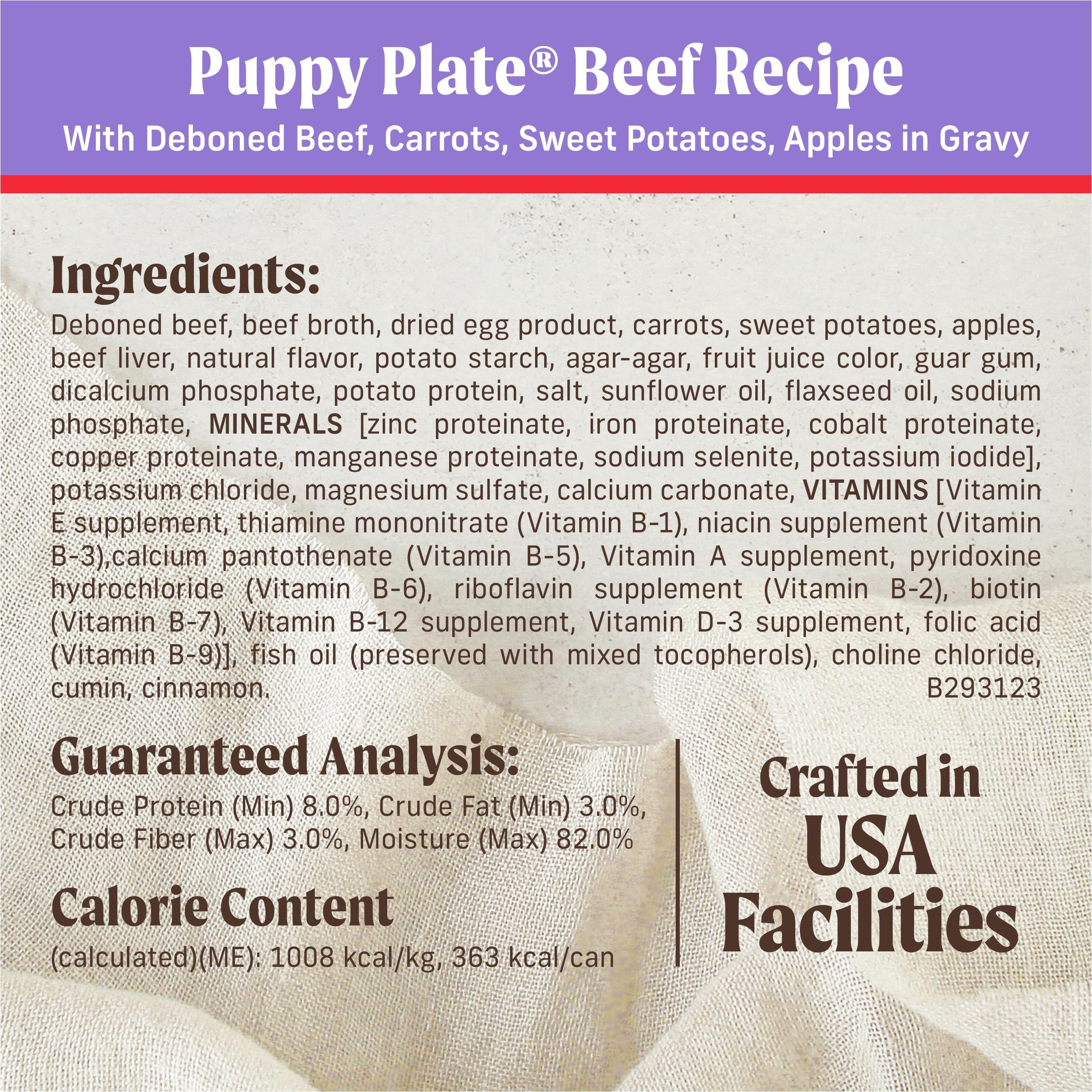 Merrick Puppy Plate texture pâté, consommabilité facile pour chiots en croissance
