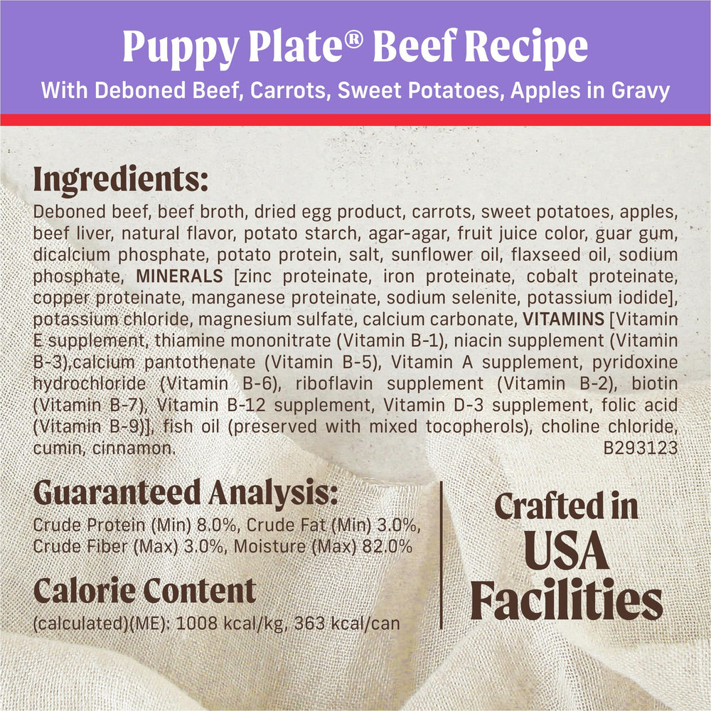 Merrick Puppy Plate texture pâté, consommabilité facile pour chiots en croissance
