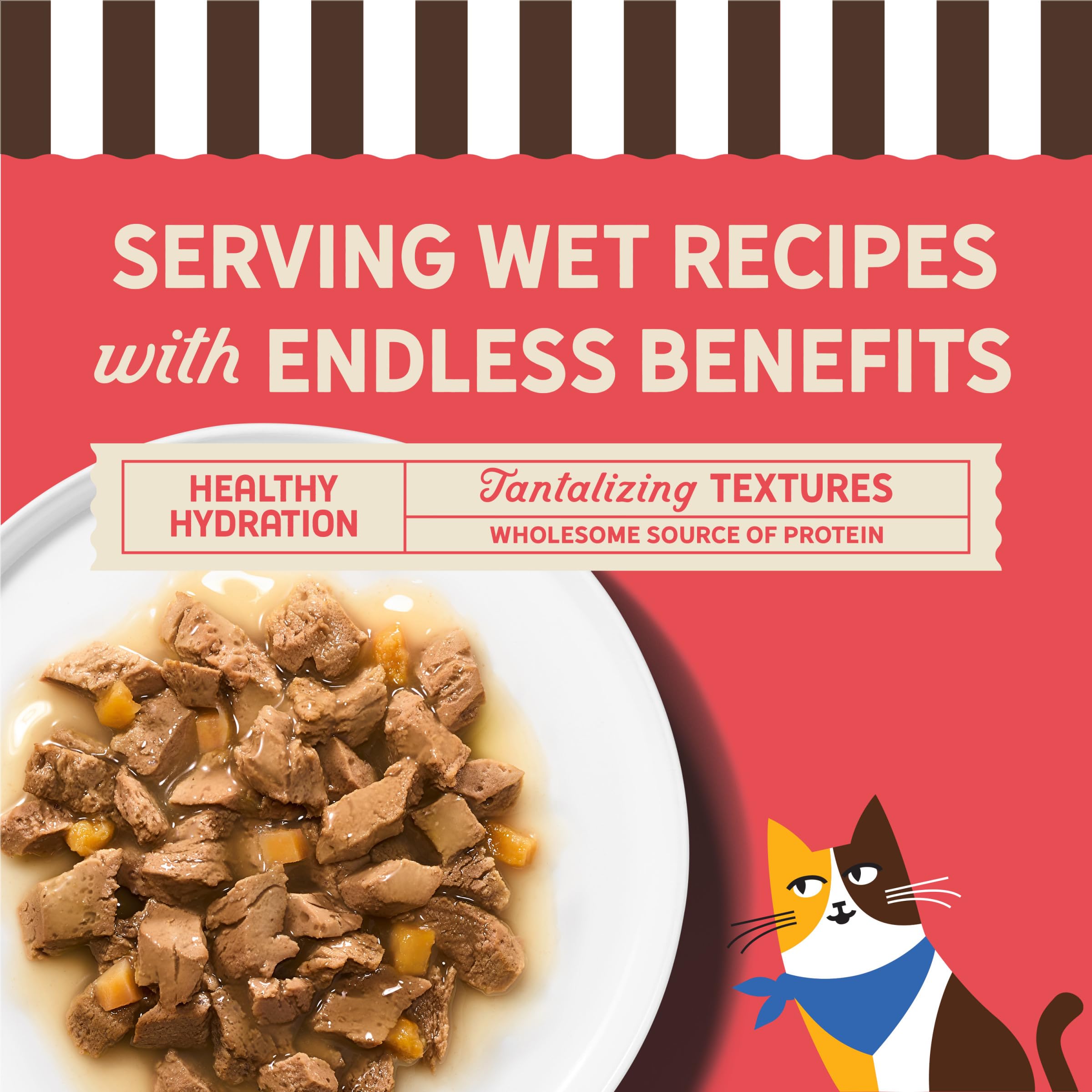 Merrick Purrfect Bistro ingrédients naturels sans mais ni soja, pour une alimentation plus naturelle.