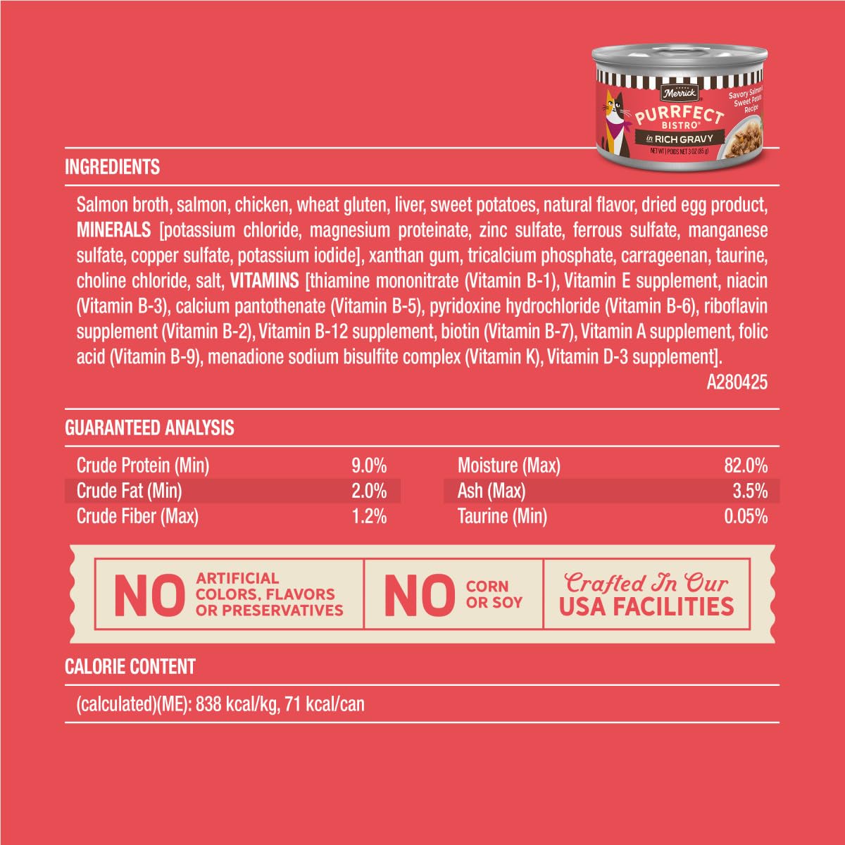 Merrick Purrfect Bistro pack-24-boites-3oz, pratique pour recharger rapidement les repas.