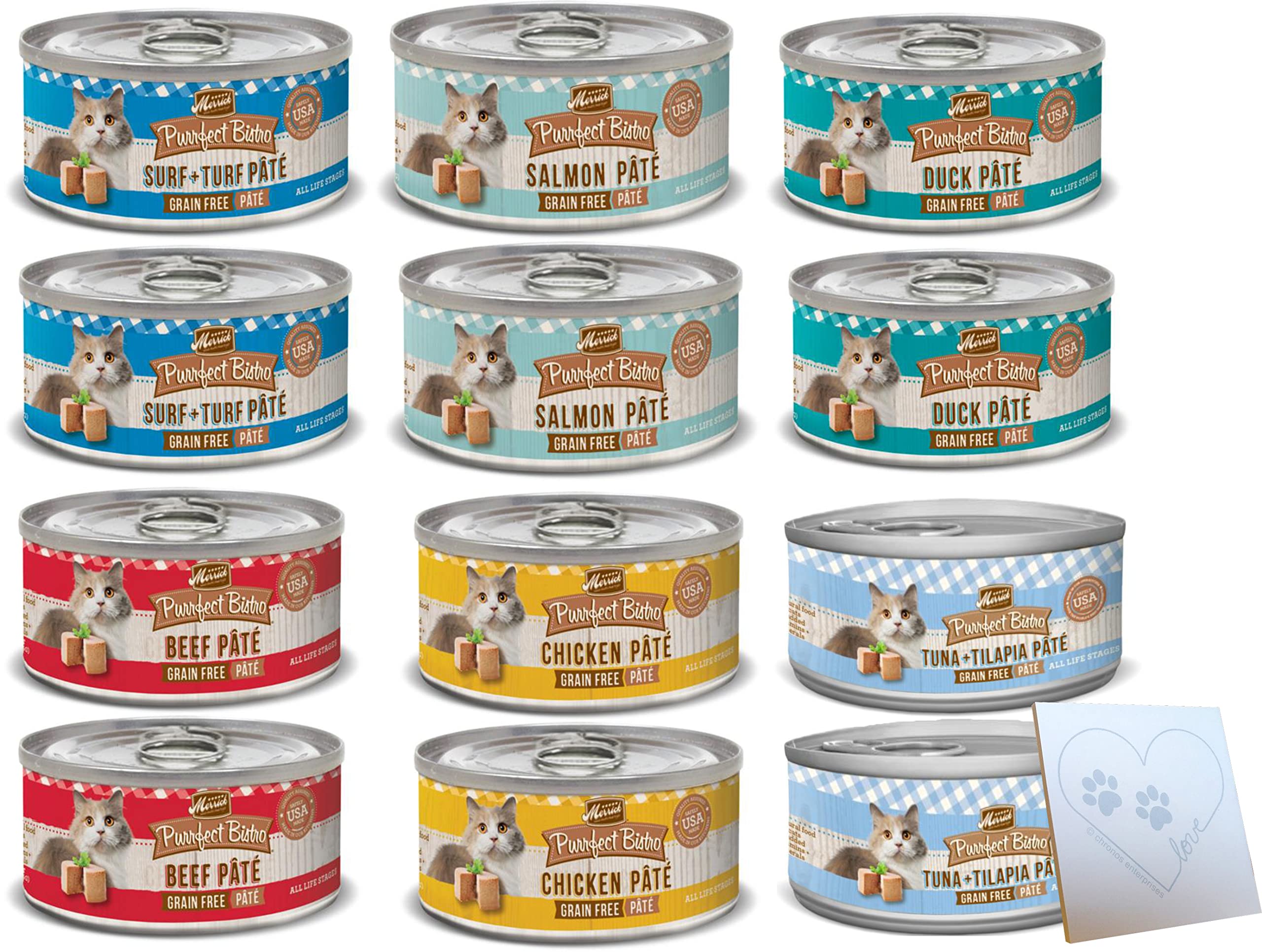 Merrick Purrfect Bistro pack variete 6 saveurs, repas equilibré pour chats.