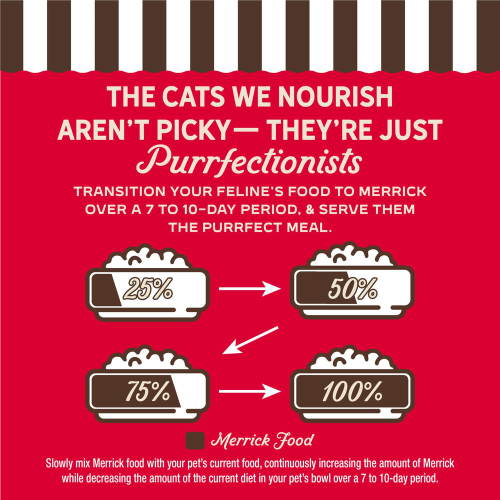 Merrick Purrfect Bistro pate dense nourrissante – portion satisfaisante pour les chats gourmands.