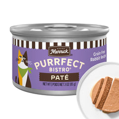 Merrick Purrfect Bistro Pâté lapin sans céréales, texture lisse parfaite pour chats difficiles