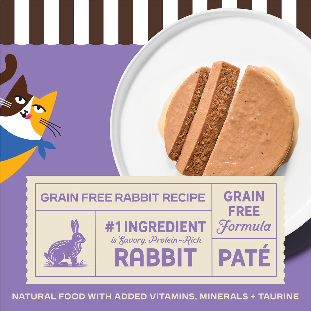 Texture lisse de Merrick Purrfect Bistro, pâté lapin, dégustation agréable pour votre chat