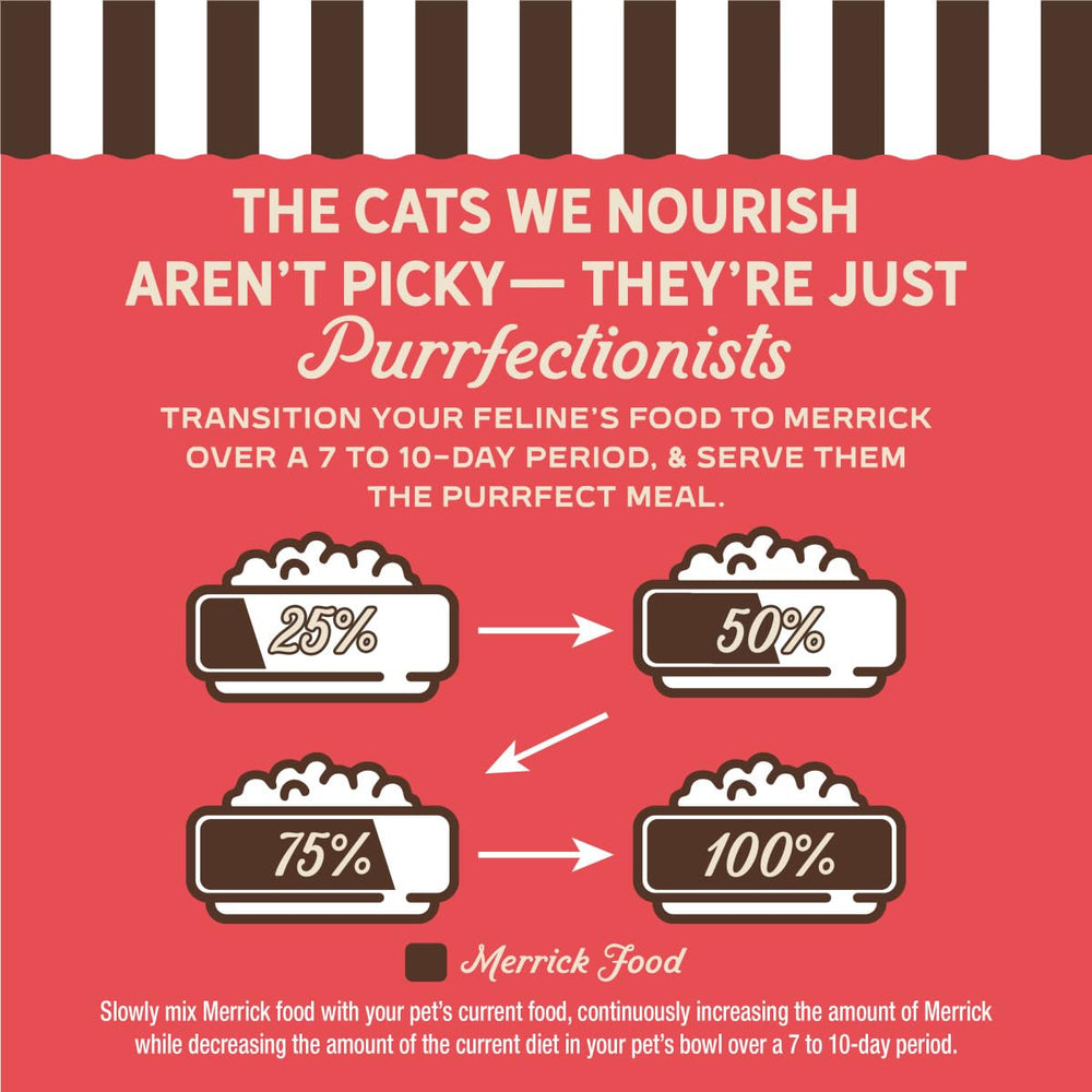 Merrick Purrfect Bistro usage quotidien pour chats d'intérieur et extérieur, pratique et savoureux.