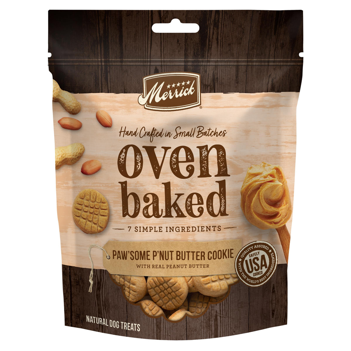 Sac Merrick: biscuits au four au beurre de cacahuète, croquants et naturels.