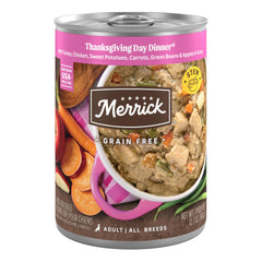 Merrick Dîner sans gluten: dinde entière dans une boîte de 12, repas pratique pour chien.