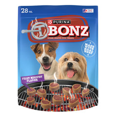 Friandises Merrick T-Bonz filet mignon en forme de steak pour chien, goût riche.
